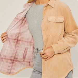 Corduroy Reversible Shacket Women's Plaid Jacket chaqueta de pana franela mujer